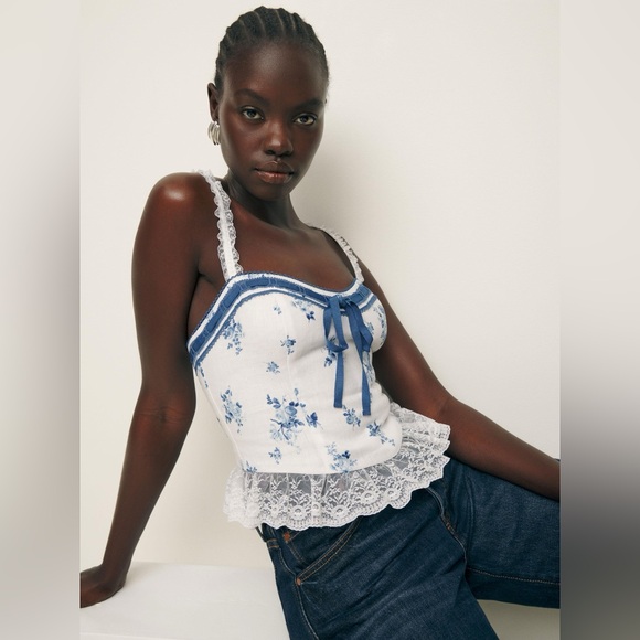 Reformation Tops - Reformation Paola Floral Linen Top